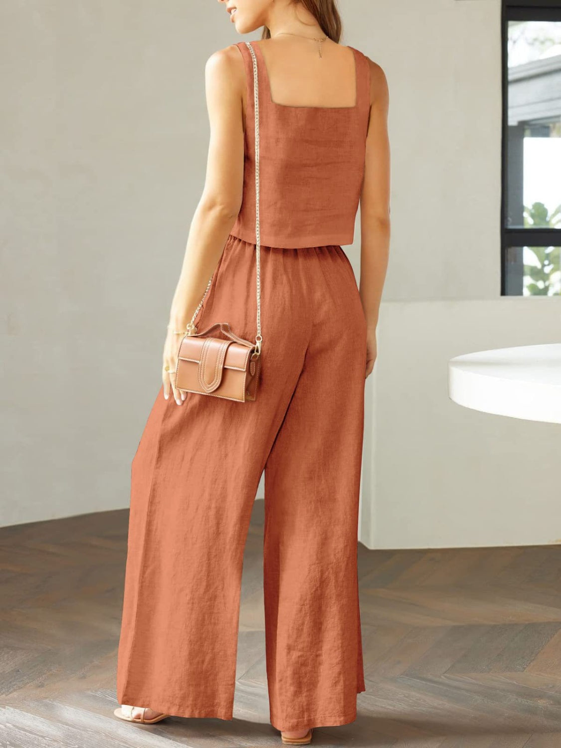 If I could Turn Back Time Top & Wide Leg Pants Set