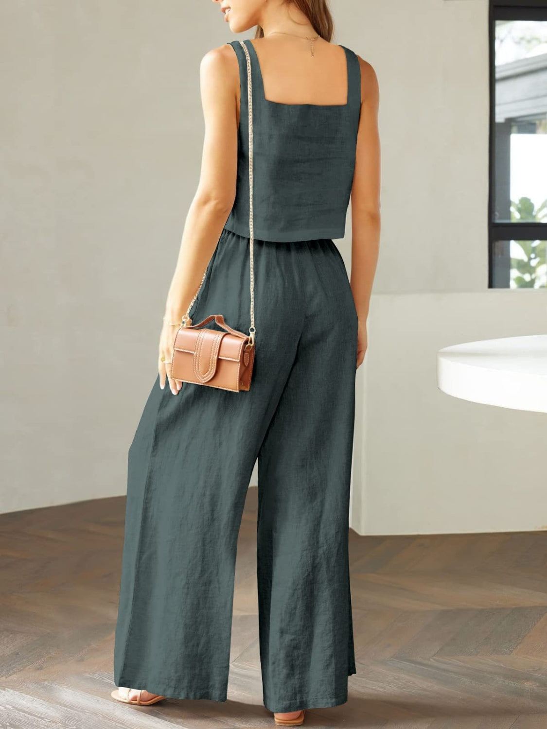 If I could Turn Back Time Top & Wide Leg Pants Set