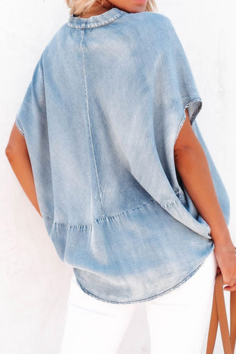 Top Notched Denim Top