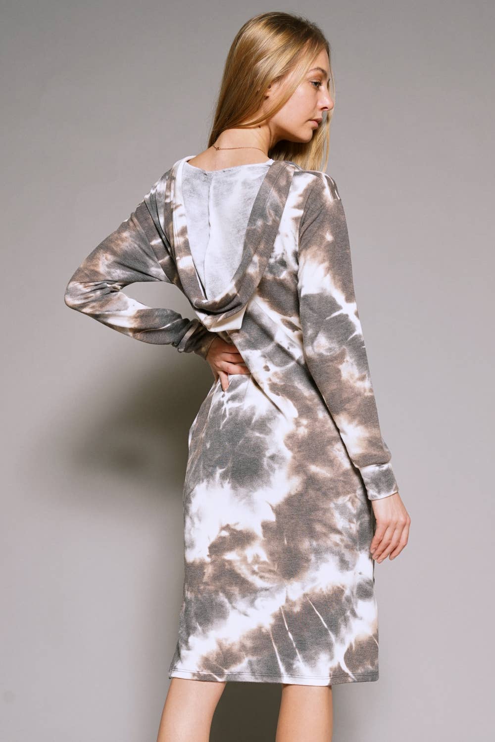 Pre-order Mystree - Cloudy Day Tie Dye Dress: Bluestone/Ash / L