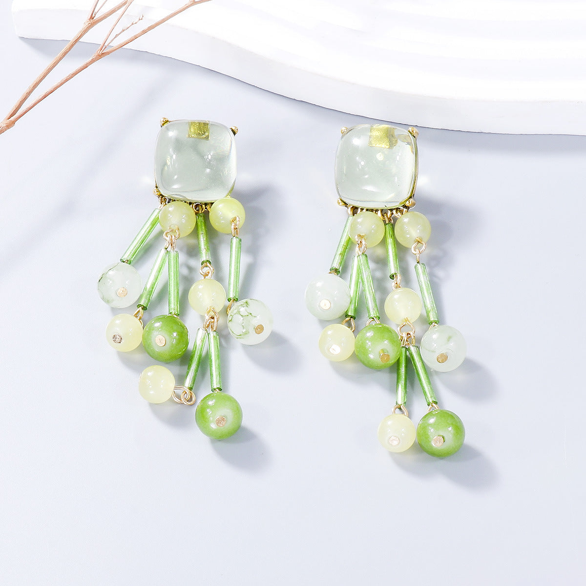 Aurora Acrylic Bead Dangle Earrings