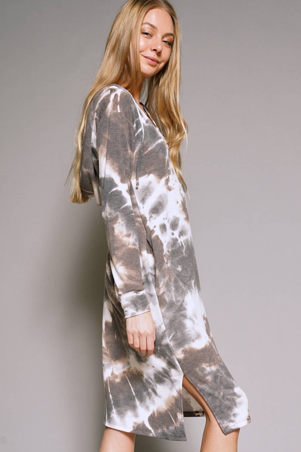 Pre-order Mystree - Cloudy Day Tie Dye Dress: Bluestone/Ash / L