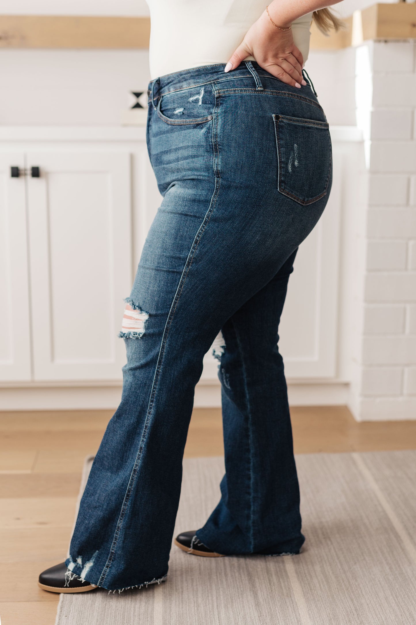 Judy Blue Cassandra High Rise  Distressed Flare Jeans