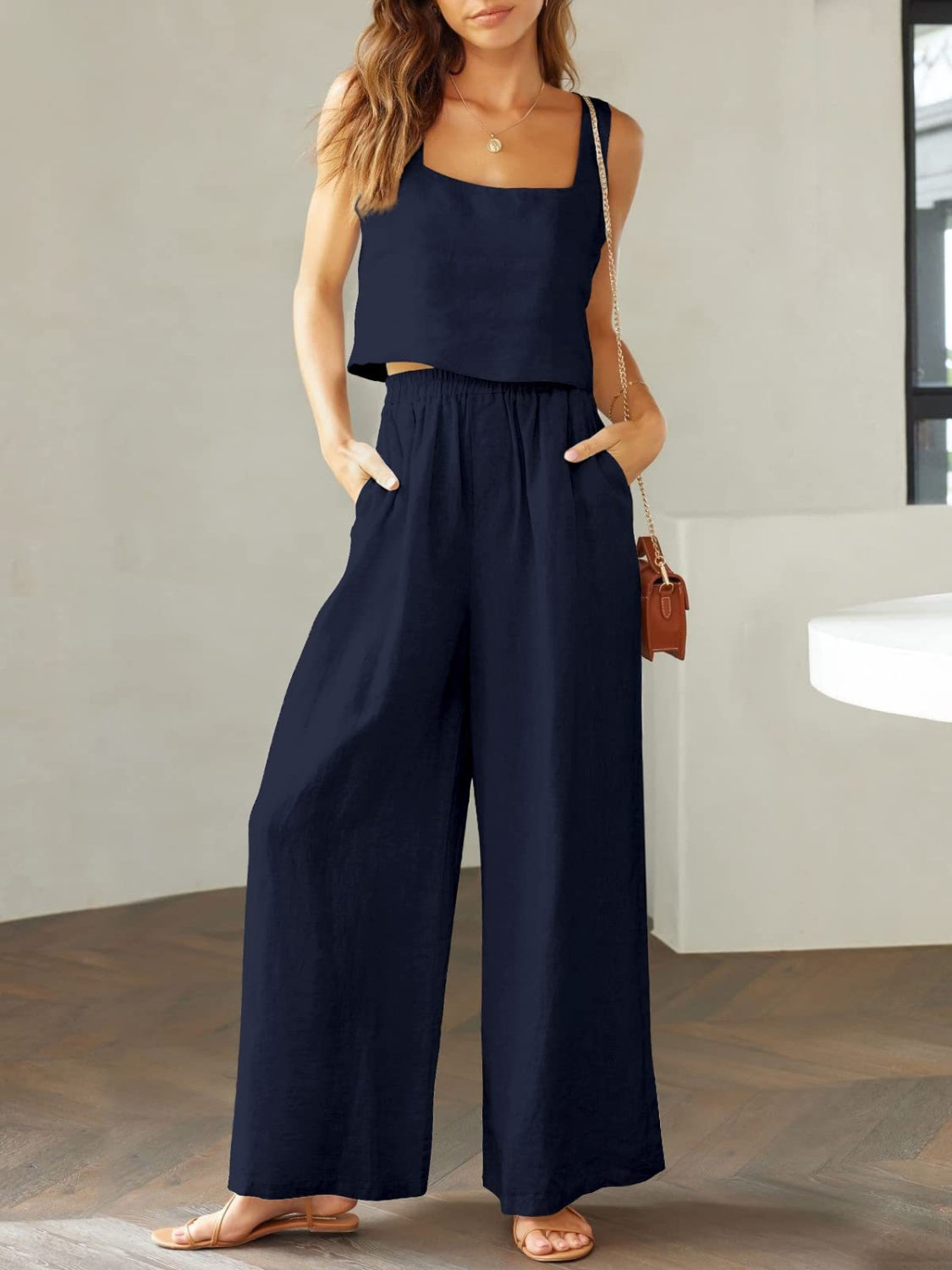 If I could Turn Back Time Top & Wide Leg Pants Set