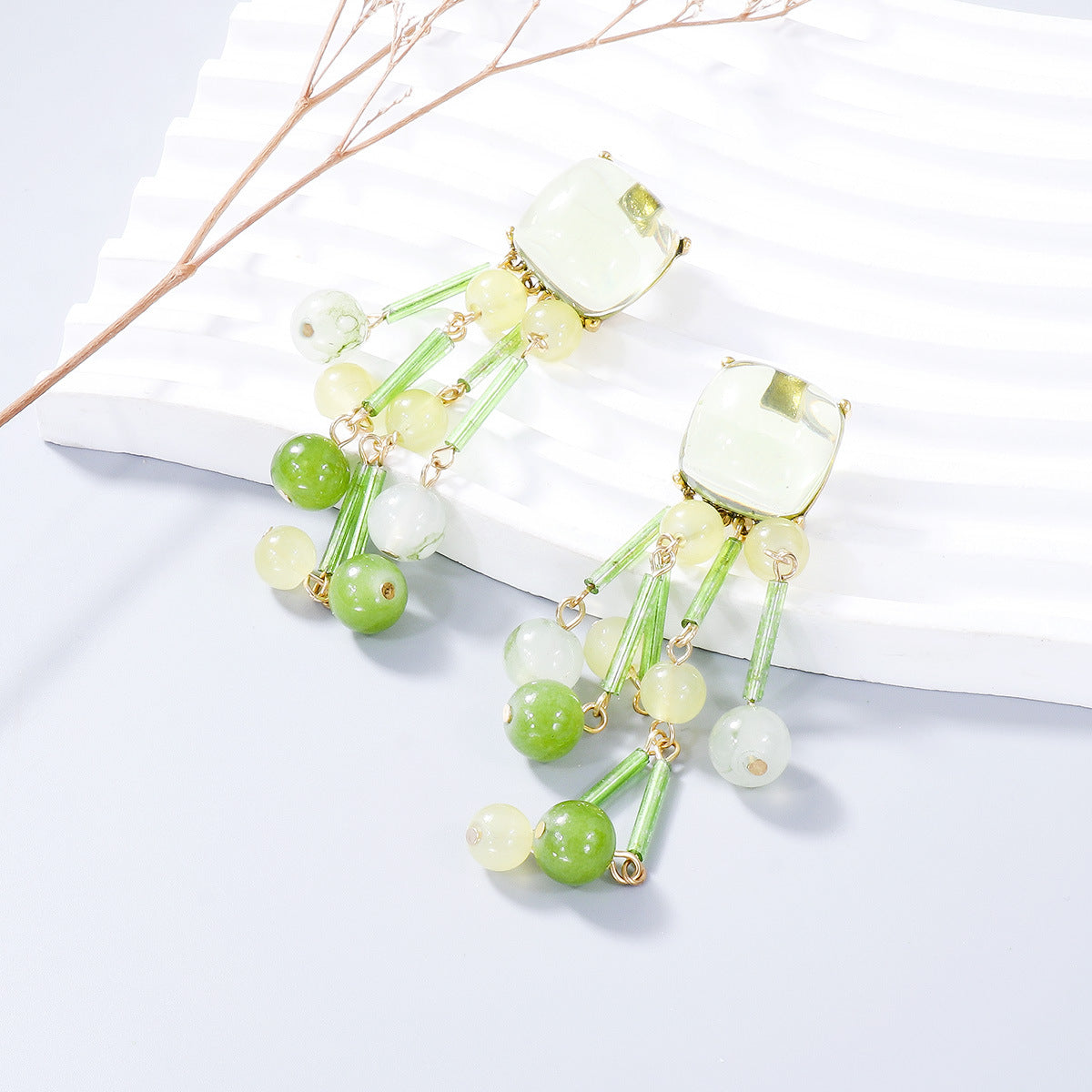 Aurora Acrylic Bead Dangle Earrings