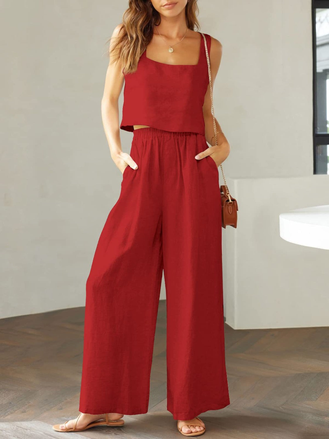 If I could Turn Back Time Top & Wide Leg Pants Set