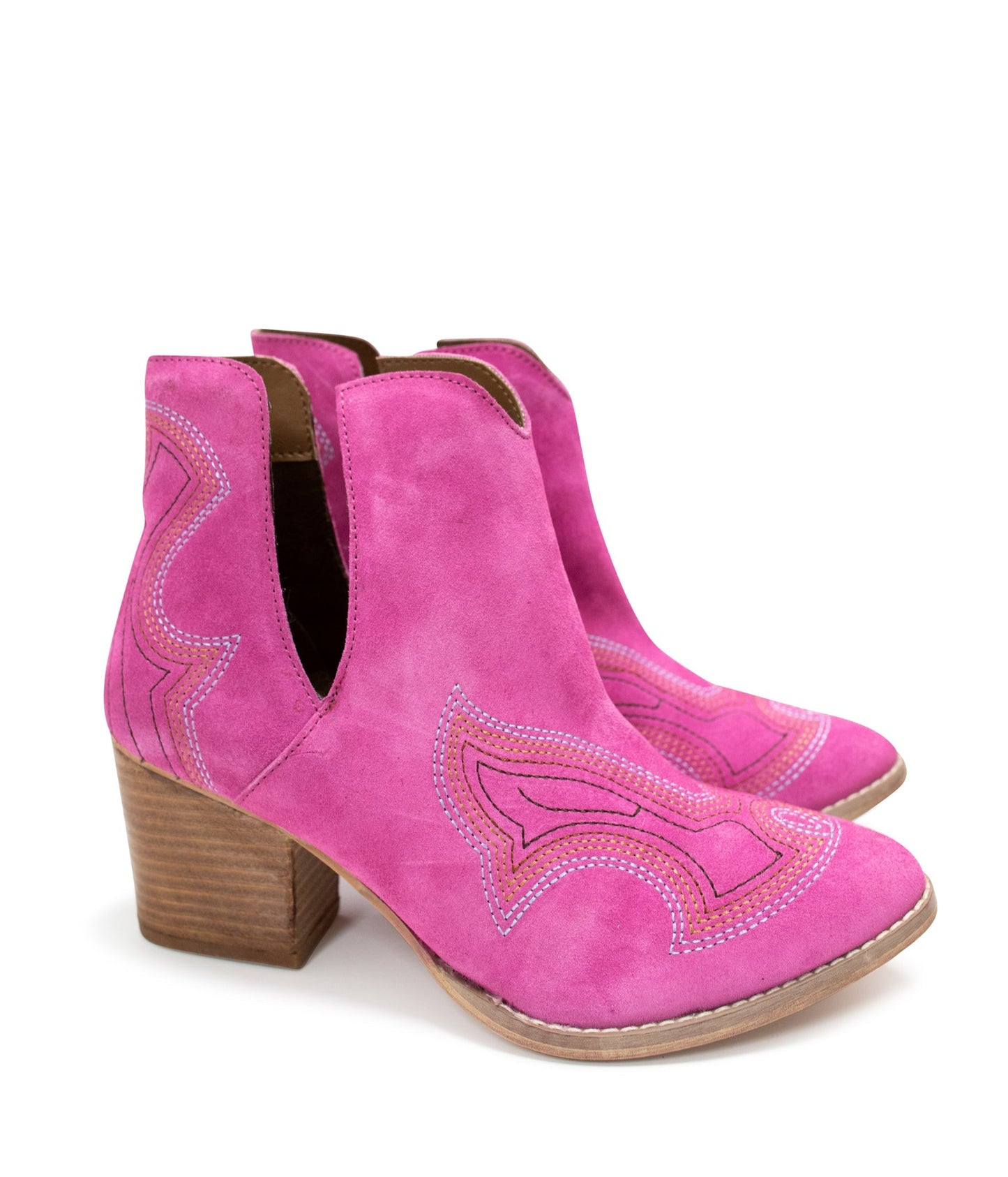 Journee Ankle Boots in Magenta