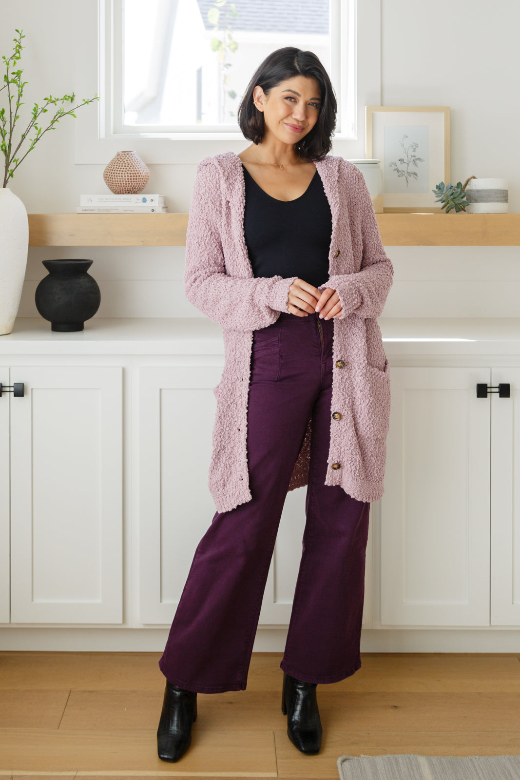 Judy Blue Petunia High Rise Wide Leg Jeans in Plum